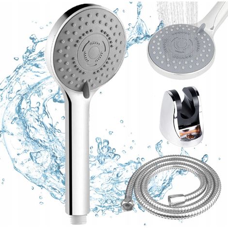 ENSEMBLE DE DOUCHE : POIGNÉE + TUYAU + SUPPORT EN ACIER INOXYDABLE (1/5)