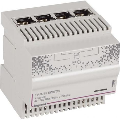 Legrand – Répartiteur modulaire TNT et satellite 4 sorties RJ45 – Coffret de communication – 4 modules – Pour installation professionnelle (1/2)