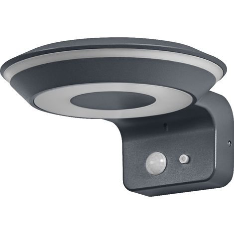 LEDVANCE Applique murale solaire ENDURA Style Glow, deux anneaux lumineux contrôlables séparément, lumière blanc chaud 3000K, capteur intégré, utilisable sans alimentation, protection IP44, gris foncé (1/4)