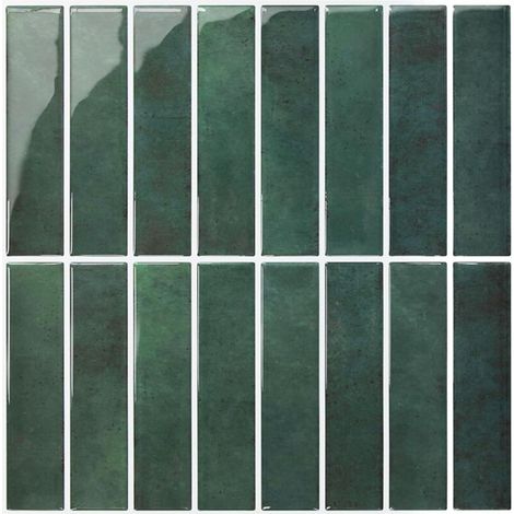 Lot de 12 (30,5 x 30,5 cm) de papier peint adhésif pour crédence de cuisine et salle de bain, motif carreaux de PVC 3D imperméables (1/5)