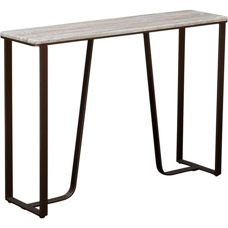 Console Effet Marbre "Barrel" 120cm Chocolat (1/5)