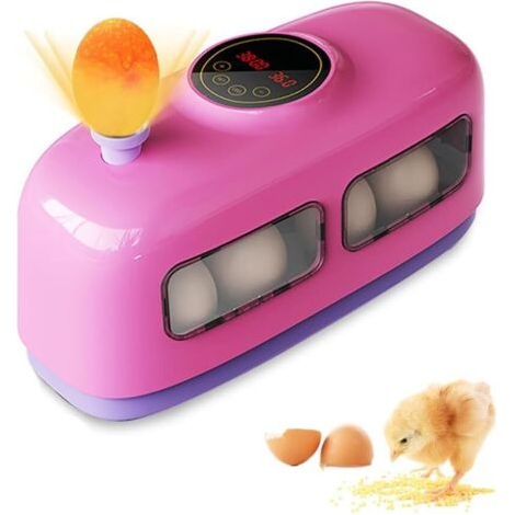 Incubateur d'oeufs, Mini incubateur d'oeufs de 8 Poussins avec Affichage de la température, contrôle Automatique de la température, lumière d'oeufs LED, pour Faire éclore des Poulets Pink Purple (1/5)