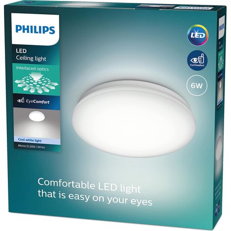 Moire, plafonnier LED rond, 6W, Blanc froid 4000K, Blanc (1/5)