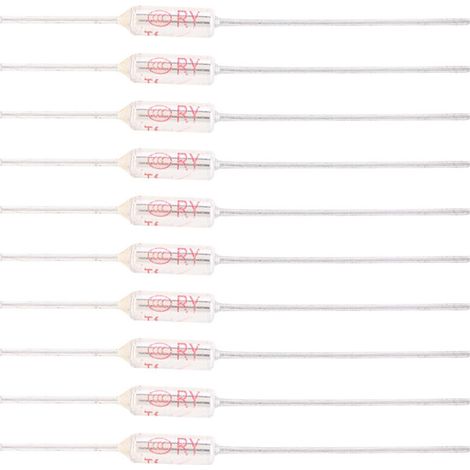 Ulisem10 Pièces Fusible Thermique 250V 10A 72℃, Coupure de Fusible Thermique de Coque Métallique, Fusible de Température TF 72250℃ (152℃/305.6℉) (1/4)