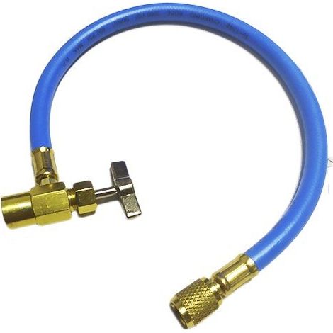 Manguera con llave recarga Gas botellas entrada Hembra 1/2" y salida 1/4" (1/2)