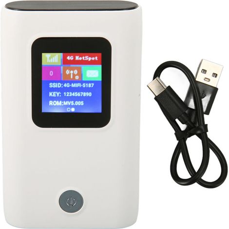 Routeur 4G WiFi Portable avec Slot Nano SIM, 300Mbps, 10 Utilisateurs, Fonction Power Bank, Hotspot Mobile pour l'Europe