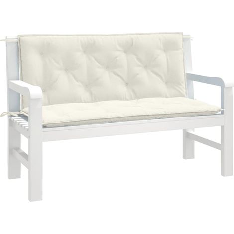Gartenbank-Auflagen 2 Stk. Melange Creme 120x50x7 cm Stoff