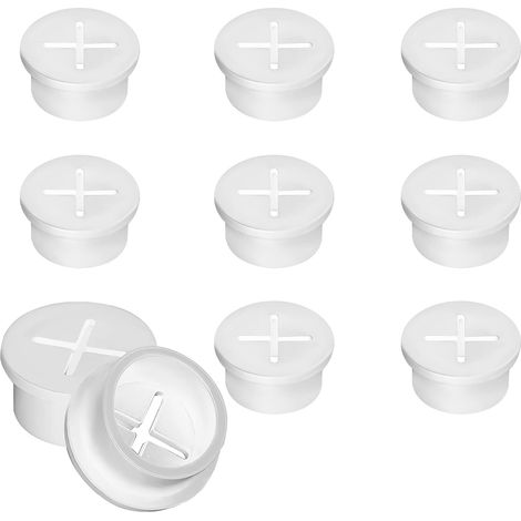 10er-Packung 2,5 cm (1 Zoll) Desktop-Kabelschutzhüllen, Gummikabelschutzhüllen für Desktop-Computer (weiß)