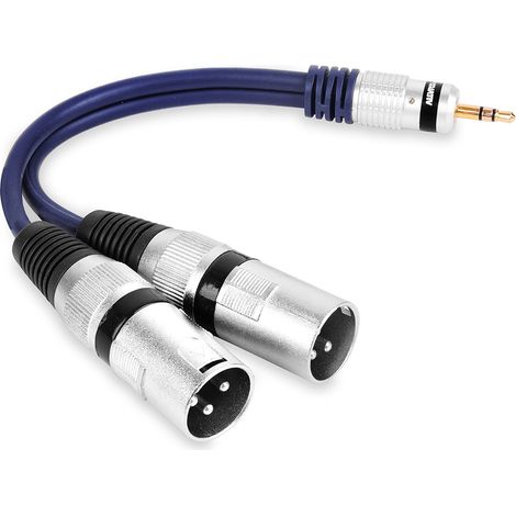 Adaptateur prise jack stéréo 3,5 mm - 2 prises XLR vitalco (A2) (1/5)