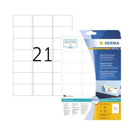 Herma Adr.Etik. Movab. 63,5x38,1 25 Blatt DIN A4 525 Stück   5074 (1/5)