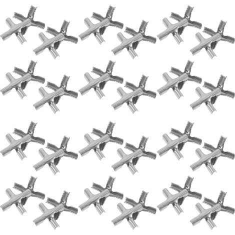 Boucles en croix invisibles acier inoxydable de 2 mm, lot 200 (1/5)