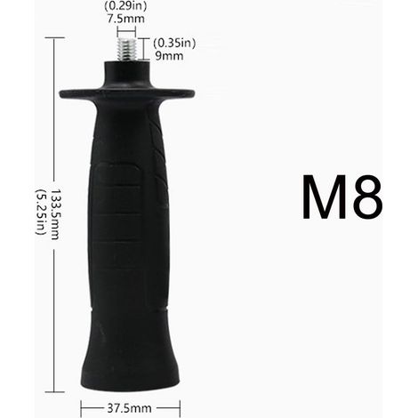 Winkelschleifergriff, Winkelschleifergriff-Zubehör, Zusätzliche Seitengriffe für Winkelschleifer (M8, Schwarz) (1/5)
