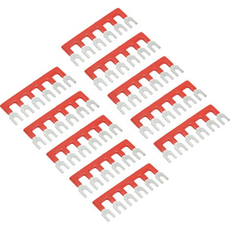 Bloc de jonction 10 pièces TB2506, bornier à fourche 400V 25A en cuivre PVC pour installations électriques et chantiers (1/5)
