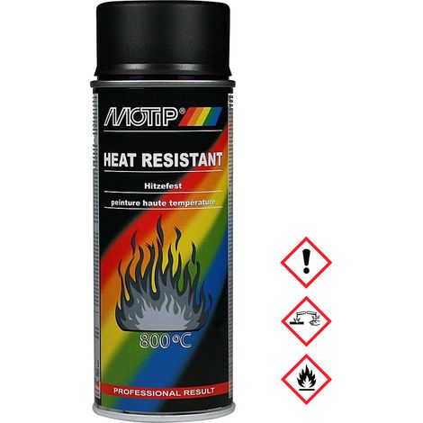 Motip Hitzebeständiger Lack 400 ml schwarz Bis 800 °C