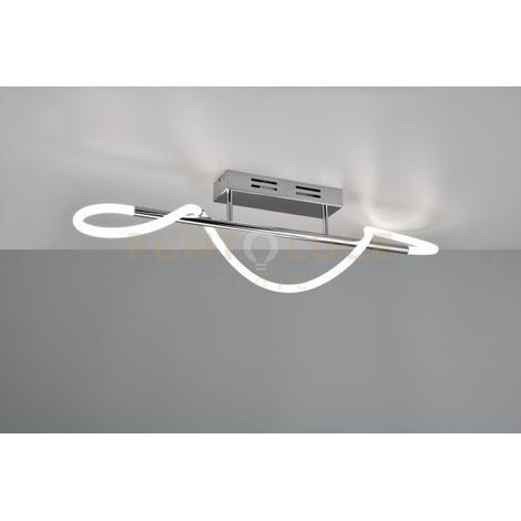 ARGOS PLAFONIERA LED 28W 3500lm, 4000K TUBO FLESSIBILE ILLUMINATO A 360 gradi CON STRUTTURA METALLO CROMATO L. 105CM