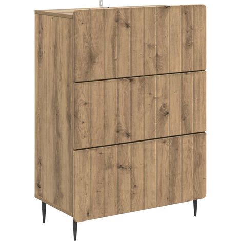vidaXL Drawer Cabinet Artisan Oak 66 x 34.5 x 92 cm Engineered Wood