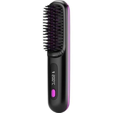 Numoya Go Brush Pro 2025 kabellose, tragbare Glättungsbürste, ideal für Reisen (schwarz), Abmessungen: 20,3 cm x 7,6 cm x 3 cm. (1/5)