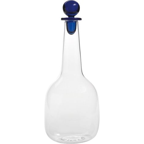 Zafferano Bottiglia Bilia in vetro borosilicato fatto a mano, design elegante e minimalista per servire acqua o vino, colore blu, alta qualità