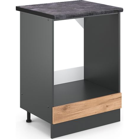 Mobile per forno da incasso R-Line, Quercia dorata, 60 cm , PL Antracite, Vicco