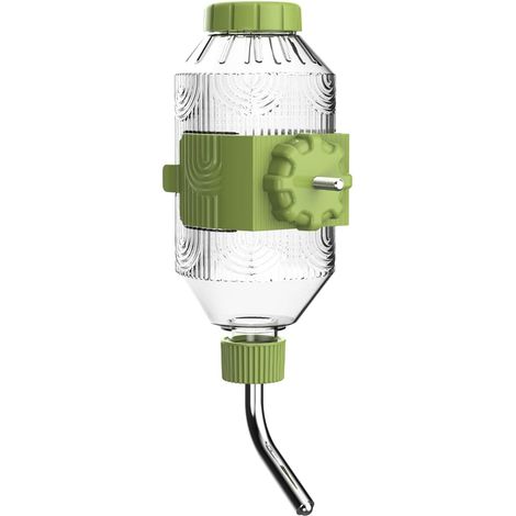 Pet Water Bottle for Cage, Hanging Water Dispenser for Dogs, Puppies, Cats, Rabbits (Green, 500ml (Guinea Pigs-Small Rabbits-Chinchillas)) (1/5)