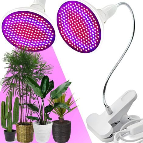 200-LED-Pflanzenlampe, 20 W, Vollspektrum-Wachstumslampe für Pflanzen, Lebensdauer bis zu 50.000 Stunden, flexibler Arm, weiß (1/5)