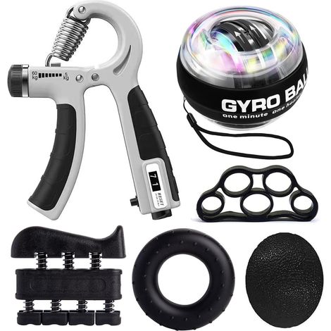 Gyroscope Ball Power Wrist Gyro Ball, Hand Grip Musculation Avant Bras, Hand Gripper, Renforcement de la Main, Poignet Musculation, Exerciseur de Doigts, Anneau d'exercice et Balle Anti-Stress (1/5)