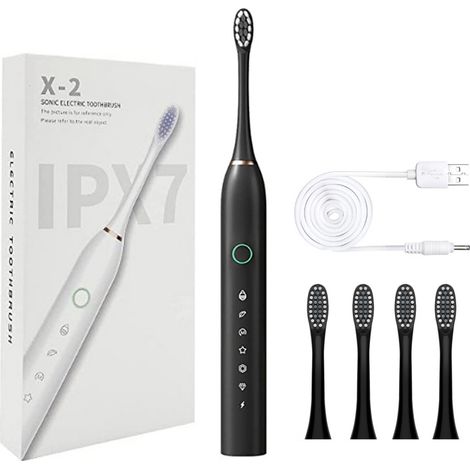 Brosse à dents électrique sonique à 6 vitesses, rechargeable, à poils souples-AquaForge (1/5)