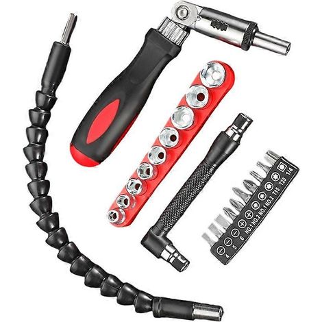 Tournevis universel à tige flexible avec tige de connexion pliable, clé multifonctionnelle en forme de L, compatible avec les kits CRAFT. (1/5)