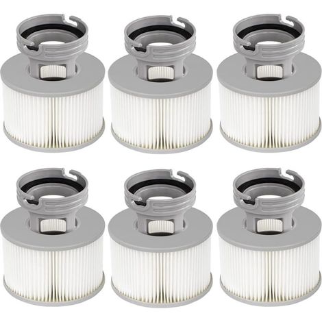 Lot de 6 Filtre + Adaptateur pour Spa Gonflable Mspa, Base à Visser 7,2cm, Compatible Modèles Avant 2021 (1/4)