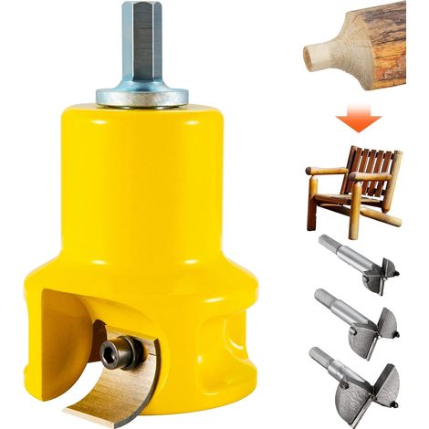 Tenon Cutter, 1.5" / 38 mm Diameter, Premium Aluminum and Steel Furniture Cutter, with Two Curved Blades and Thumb Screws, Home Master Kit (1/5)