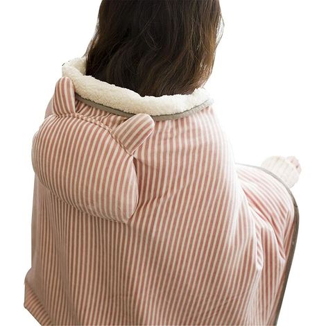 Couverture chauffante USB en peluche rose, châle rechargeable 3 chaleurs – DELKEVIC
