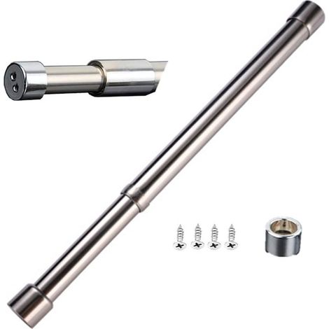 Barre télescopique, QttvbTna, acier inoxydable, extensible, 66-122 cm, pour dressing ou salle de bain, argent (1/5)