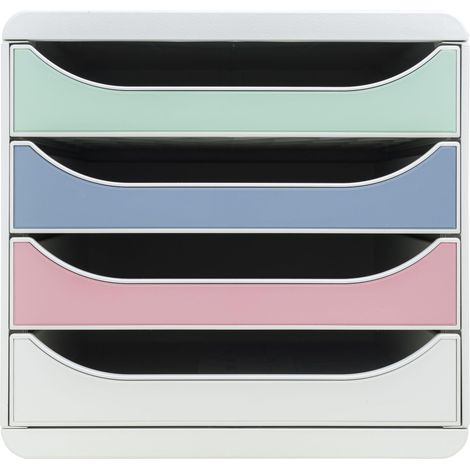 Exacompta - Rif. 310303D BIG BOX Autentik - Cassettiera 4 cassetti per documenti A4 + - Dimensioni esterne: Prof. 34,7 x 27,8 x 26,7 cm, assortiti (1/4)