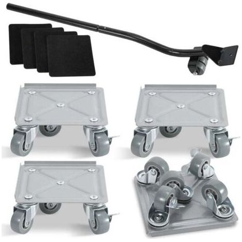 plateau Roulant 4pcs Lève-meubles acier Charge max 500 kg Planche à roulettes Transporteur de meubles pour tous les sols Aide au transport (1/5)