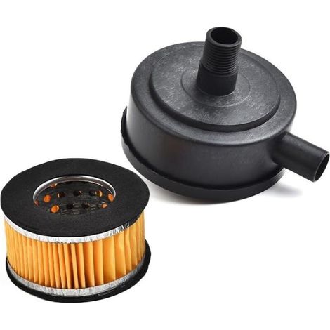 Silencieux de compresseur d'air 20 mm filetage mâle avec élément de rechange, cartouche en plastique noir et jaune, outil d'atelier (1/5)