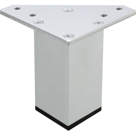 Lot de 4(10 cm) Pieds pour Meubles Blancs – Vis Incluses, Couleur Blanc - Pieds DIY aluminium pour Tables, Meubles de Salle de Bains, Armoires, Etagères (1/5)