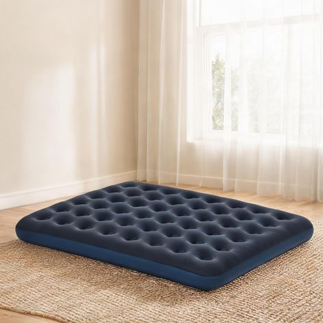 Matelas bleu en plastique floqué 203 x 152 x 22 cm (1/5)