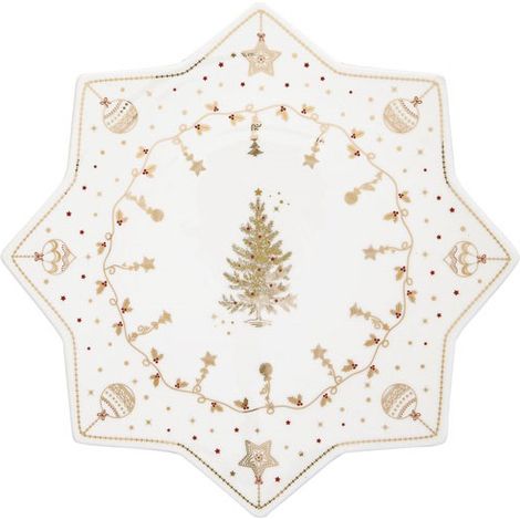 Piatto per torta a stella da 32 cm - Luci di Natale - Easy Life