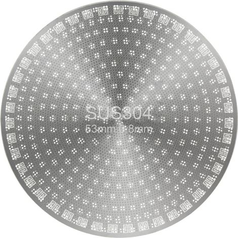 acier inoxydable double couche de 53 mmGrille de distribution d'eau secondaire en acier inoxydable 304 pour porte-filtre de machine à expresso, porte-filtre et filtre pour une extraction uniforme. (1/5)