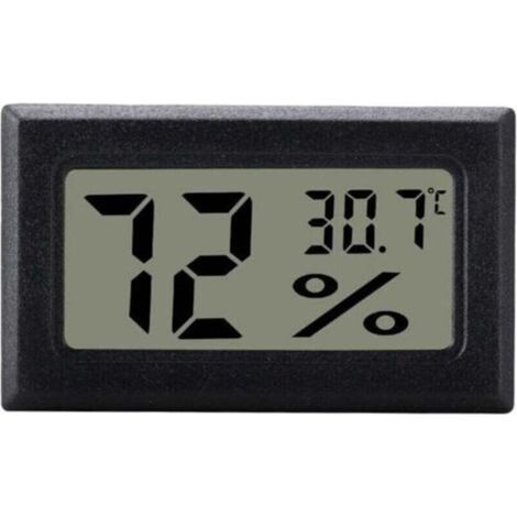 Noir hygromètre numérique pour contrôle de climatisation intérieure, mini, LCD (1/4)
