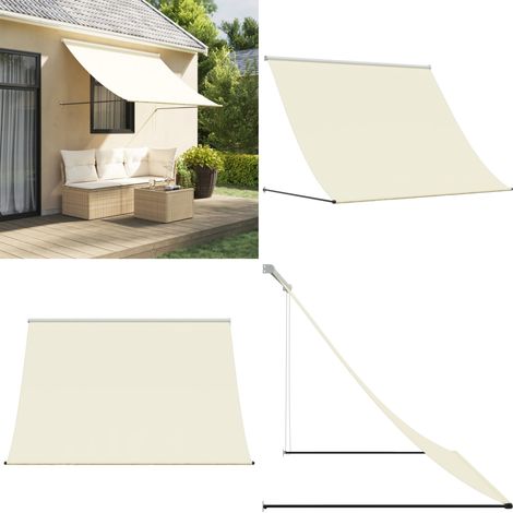 Markise Einziehbar Creme 200x150 cm Stoff und Stahl - Einziehbar - Terrasse (1/5)