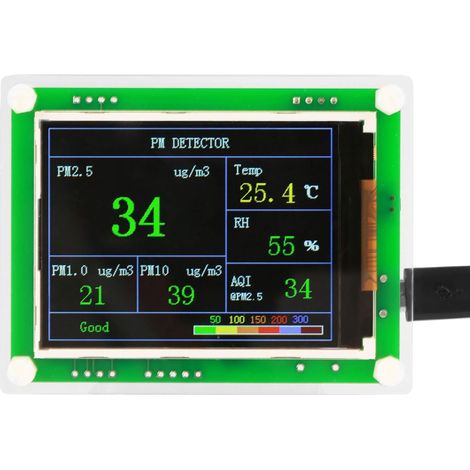 Luftqualitätsmonitor, Luftqualitätsmonitor, Formaldehyd-Detektor, tragbarer digitaler PM2.5-Luftqualitätsdetektor-Monitor für Zuhause, Innenbereich, Auto, Außenbereich (1/5)