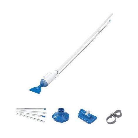KIT PULIZIA PISCINA AQUACRAWL 58212 BESTWAY  DOPPIA SCOPA + MANICO + ADATTATORI