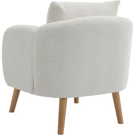 Fauteuil en velours Teddy avec coussin, structure en bois massif, 71x72x71 cm, charge 150 kg, fauteuil confortable pour intérieur (1/5)