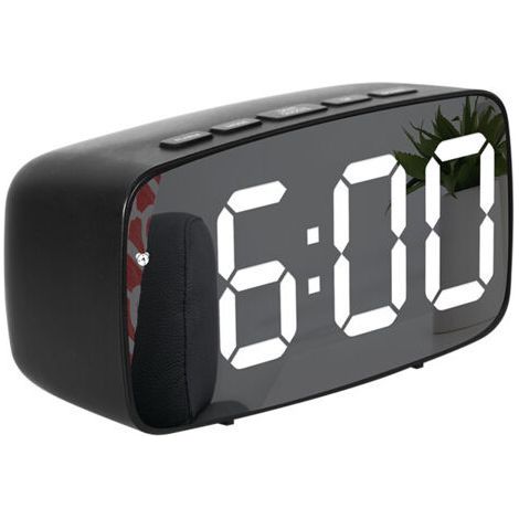 Noir RéVeil NuméRique Intelligent de Chevet, Horloge de Bureau USB de Voyage à LED avec RéPéTition de TempéRature de Date 12 / 24H pour Chambre à Coucher,1246cm (1/5)
