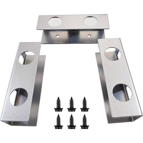 Support de rangement portable pour ordinateur portable en métal argenté, lot de trois, 10 x 3 x 3 cm, à placer sous un bureau (1/5)