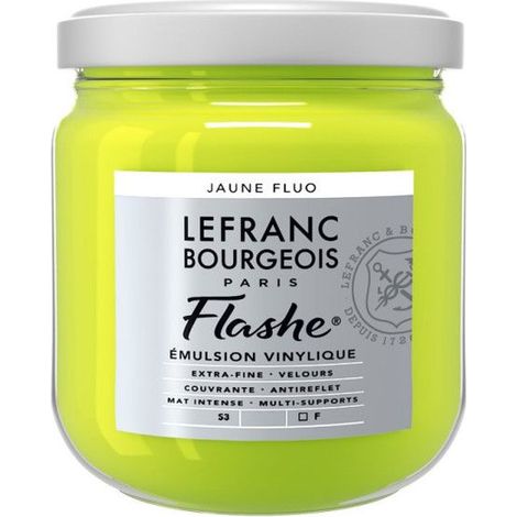 Peinture vinylique - Flashe - Jaune fluo - 163 - Lefranc Bourgeois - 400ml