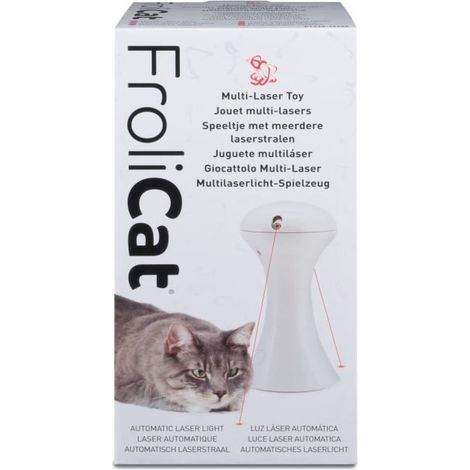 PETSAFE MULTILASERLICHT-SPIELZEUG, DUALER LASER FÜR KATZEN, INTEGRIERTER 15-MINUTEN-TIMER, 4 AA-BATTERIEN NÖTIG, WEIß