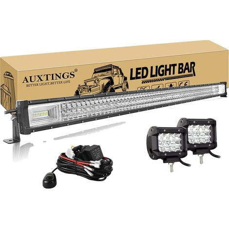 Barre lumineuse LED, faisceau combiné, design étanche, 52in 675W Fil (1/2)