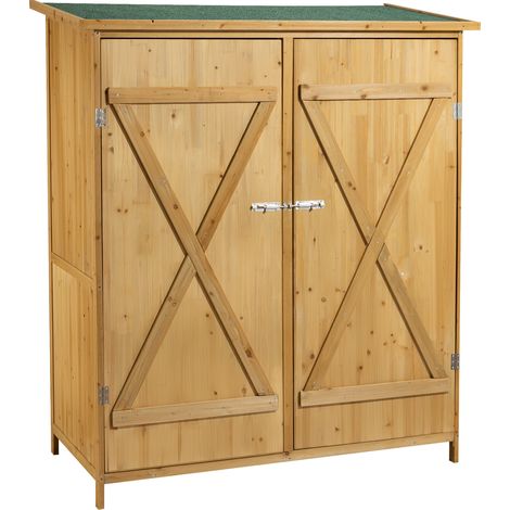 Wiltec Gerätehaus XXL holz Gartenschrank für Gartengeräte inkl. Montagematerial Gartenhaus zur Aufbewahrung Geräteschuppen Geräteschrank